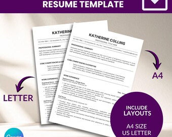 Plantilla de currículum para el sector sanitario (Canva / CV de enfermería compatible con ATS) (Descarga digital)