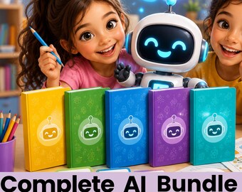 AI Learning Bundle for Kids | 5 Books + 20 Worksheets | STEM Printable PDF + Interactive | Tablet & Screen-Free | Ages 5–10
