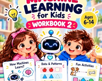 AI Worksheet Pack for Kids | 20 Printable Activities, Build Bot (Digital Download)
