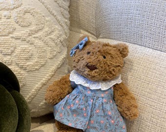 Zestaw ubranek dla pluszowych zwierząt Jellycat (średni 26 cm / duży 36 cm) ze spinką do włosów | Szydełkowe ubranka dla pluszaków