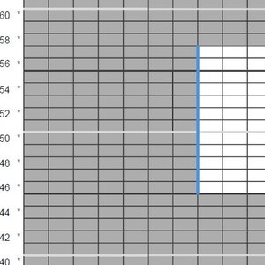 May include: A grid pattern with gray squares and white rectangles. A vertical blue line divides the grid. The numbers 40, 42, 44, 46, 48, 50, 52, 54, 56, 58, and 60 are visible along the left side of the grid.