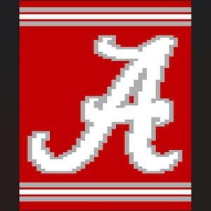 Handgestricktes Crimson Tide inspiriertes Decken-Muster