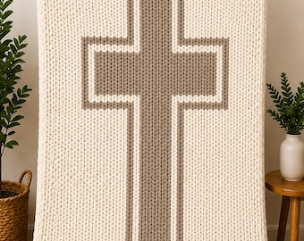 Framed Faith Chunky Hand-Knit Blanket Pattern | Christian Customizable Throw Pattern | Digital PDF Download | Easy DIY