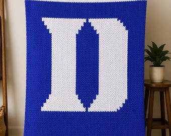 Chunky Hand-Knit Blue Devils-Inspired Blanket Pattern