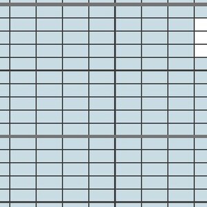 May include: A grid pattern with light blue squares and dark gray lines. The numbers 70, 68, 66, 64, 62, 60, 58, and 56 are visible along the left side, with asterisks next to them. The grid is evenly spaced.