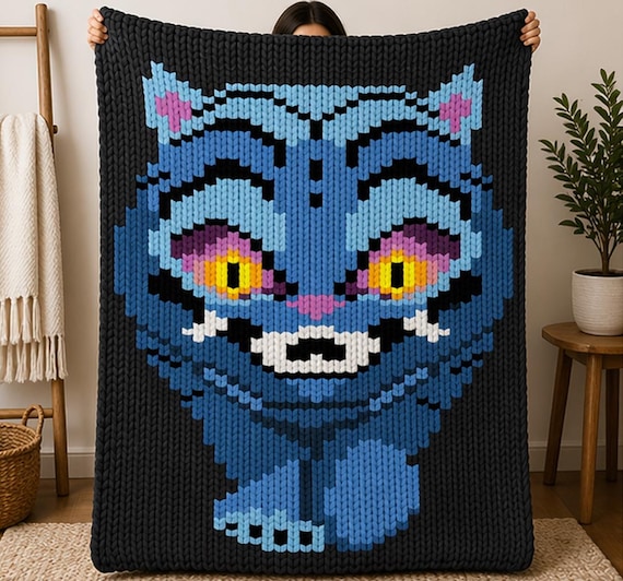 Chunky Hand-Knit Derpy Tiger Blanket Pattern