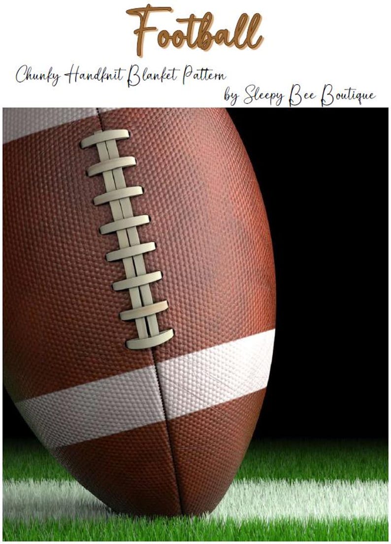 Football Chunky Hand-knit Blanket Pattern - Etsy