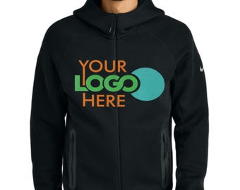 Nike Tech Fleece hoodie met volledige rits – op maat gemaakte geborduurde hoodie