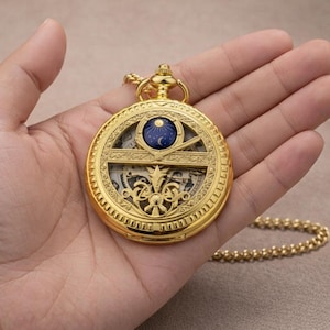 Mechanical Moon Phase Pocket Watch | Hollow Dial, Unisex, Gift for Her, Gift for Him