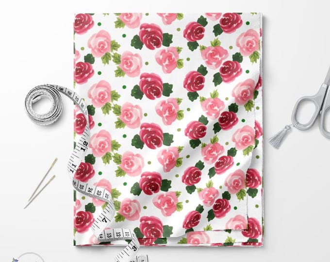 Roses print fabric / Fat quarter / Exclusive print / Roses print / Cotton quilting fabric by the yard