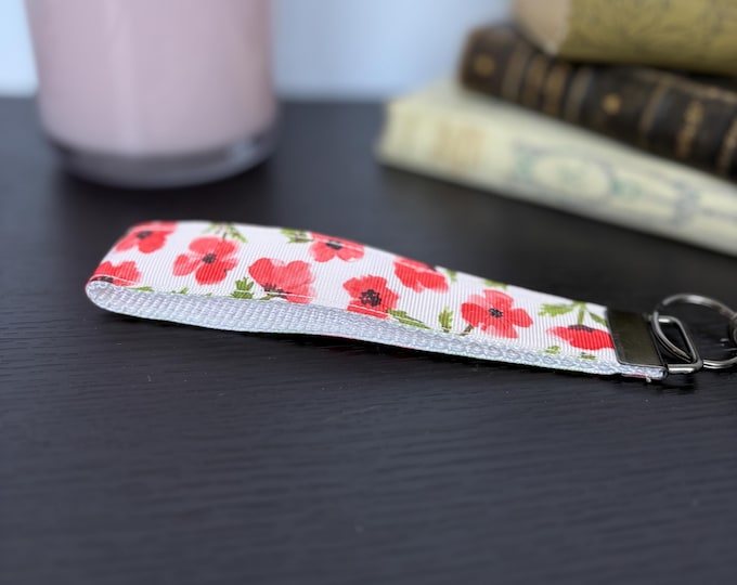 Porte-clés coquelicots / Porte-clés amoureux des coquelicots / Porte-clés à fleurs rouges