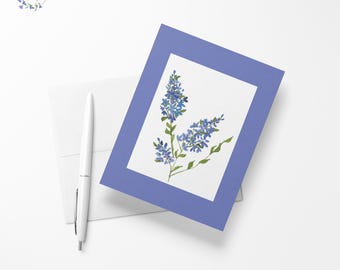Lilac flowers blank inside greeting card, 4.13" x 5.83" - A6 size, watercolor stationary, exclusive floral print, limited quantities