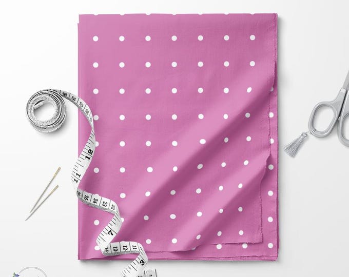Purple and white Polka dot print fabric / Exclusive print / Polka dot print / Cotton quilting fabric by the yard