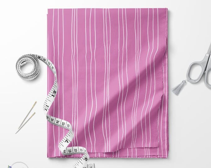 Purple and white Wavy stripes print fabric / Exclusive print / Stripes print / Cotton quilting fabric by the yard