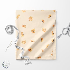 Marigold print fabric / Fat quarter / Exclusive print / Floral print / Cotton quilting fabric by the yard
