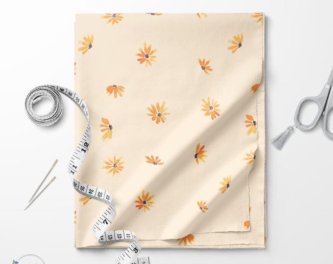 Marigold print fabric / Fat quarter / Exclusive print / Floral print / Cotton quilting fabric by the yard