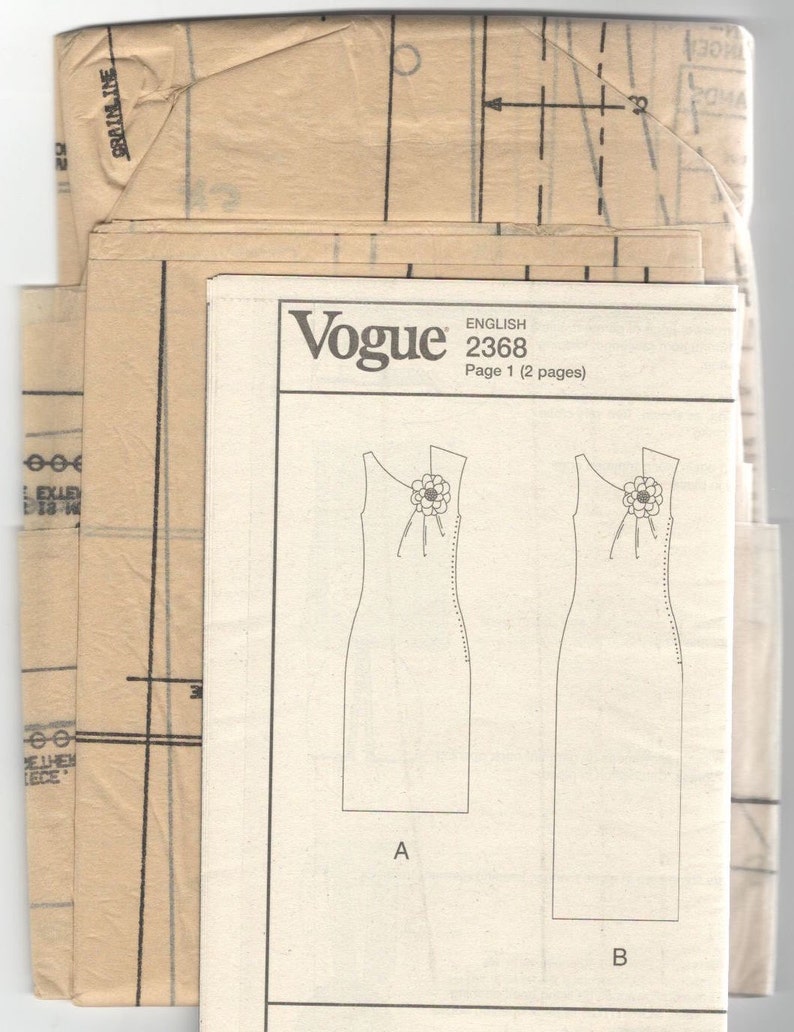 Alber Elbaz for Guy Laroche cocktail or evening dress pattern Vogue Paris Original 2368 image 4