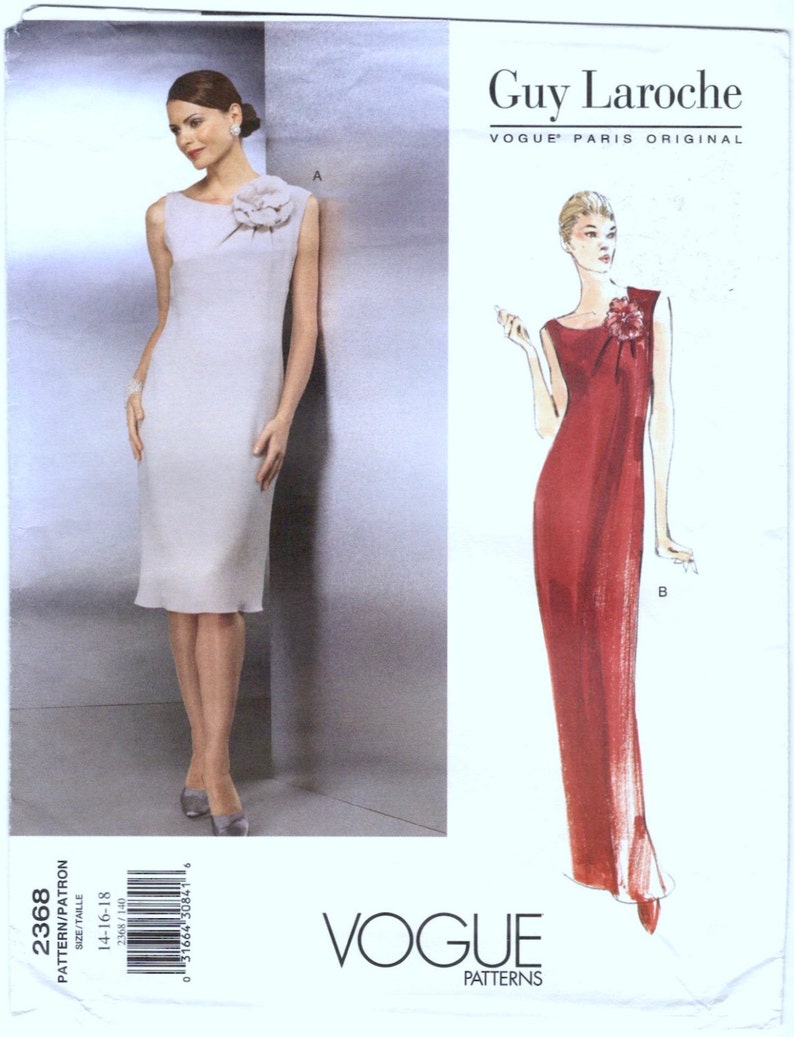 Alber Elbaz for Guy Laroche cocktail or evening dress pattern Vogue Paris Original 2368 image 2