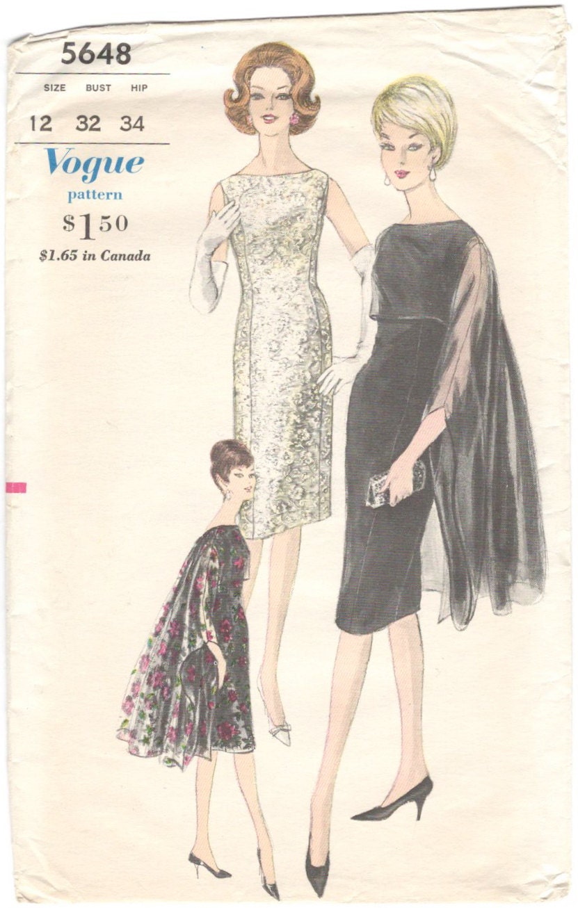 1960s Ming stole and dress pattern - Vogue 5648