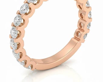 2.00Ct Lab Diamond Wedding Band • 14K Yellow Gold Plated Sterling Silver
