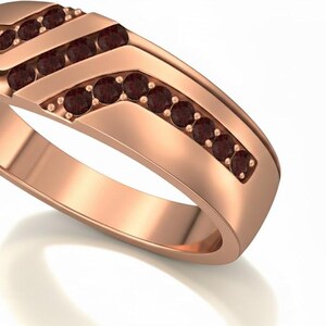 2Ct Princess Cut Red Ruby Men's Wedding Band • 14K White Gold Plated 925 Sterling Silver • Channel Set Lab Created Ruby Ring