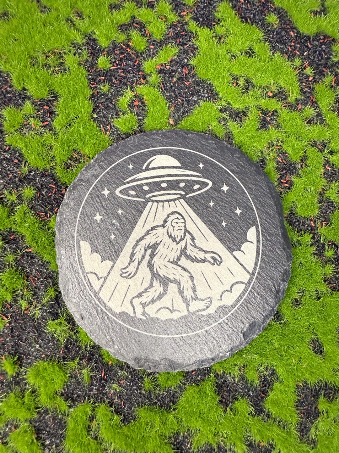Bigfoot Abduction Slate Coaster - Etsy
