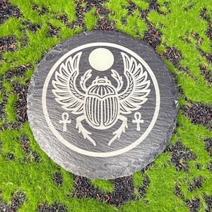 Celestial Scarab Slate Coaster