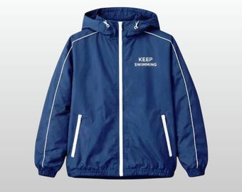 Chaqueta azul hecha a mano inspirada en BTS para nadar