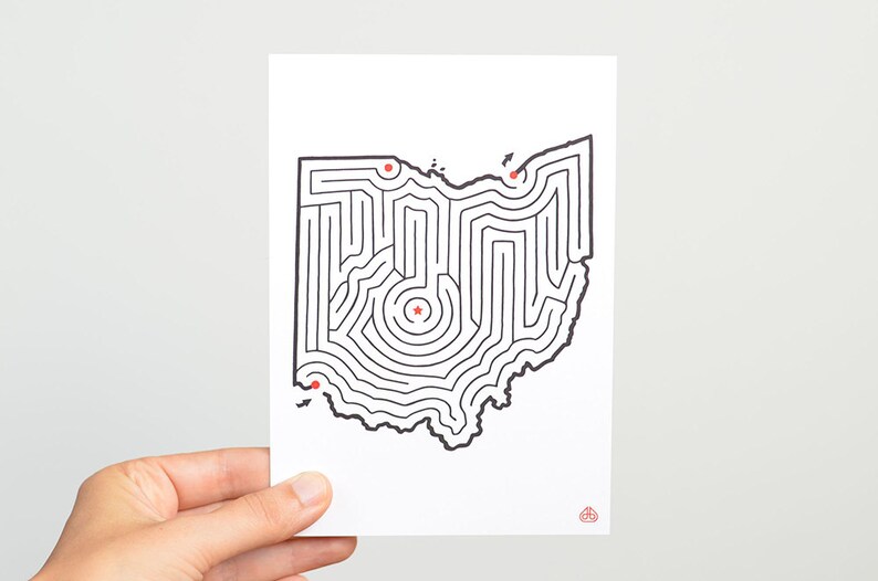 Ohio Maze 5x7 Postcard Hand Designed by David Birkey - Etsy