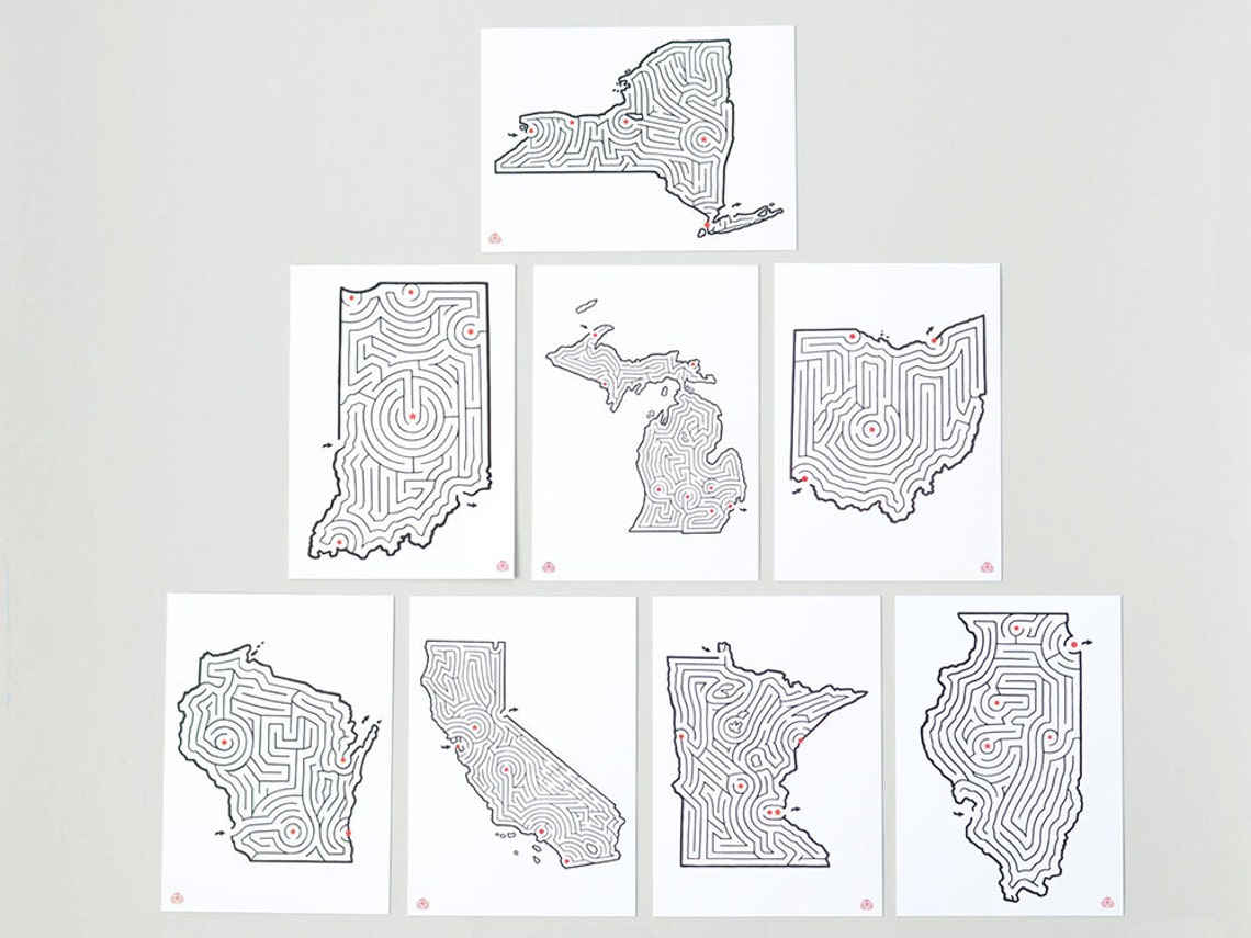 Oregon Map Maze 5x7