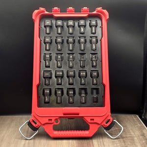 M12 Insider Socket Organizer for Milwaukee PACKOUT Low Profile 48-22-8436 | N52 Magnetic 25-Slot Insert