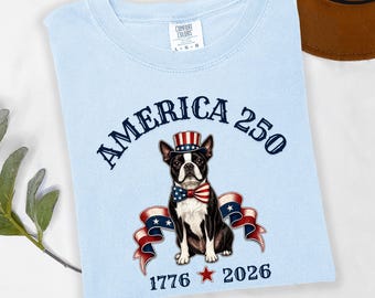 Boston Terrier 1776 2026 Shirt, Patriotic Dog America 250 Gift