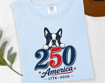 Boston Terrier 1776 2026 Shirt, America 250 Patriotic Dog Gift