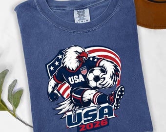USA Eagle Soccer Shirt | Patriotic American Fan Gift, Retro Soccer 2026