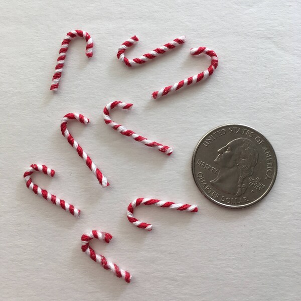 Bastones de caramelo en miniatura para casa de muñecas o manualidades