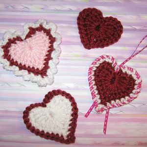 Heart Motifs Crochet Pattern - PDF file pattern