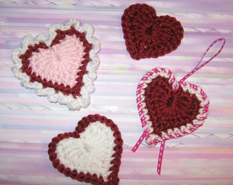 Heart Motifs Crochet Pattern - PDF file pattern