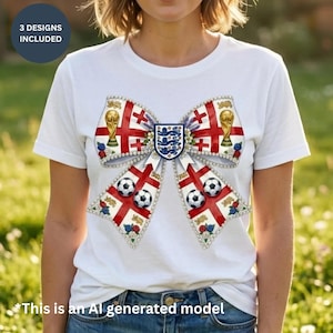 England Football Design PNG. 3 Trendy Ladies Football T-Shirt Graphics. Sublimation Digital Download
