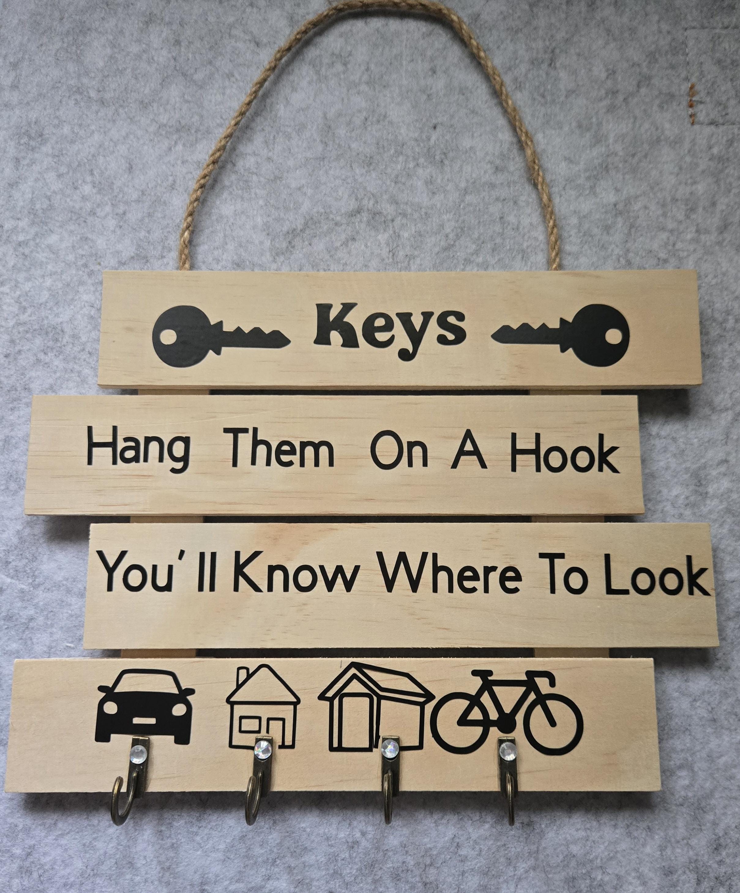Keys Storage Sign Wooden Key Holder Sign - Etsy UK
