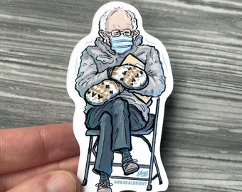 feel the bern Bernie mittens Bernie meme sticker Talk to the mitten Bernie sticker mittens
