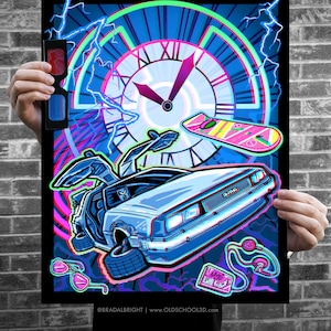 Great Scott, This is Heavy!! 3D Back To The Future Tribute - Totally Rad 80s 3D Poster with Paper 3D Glasses
