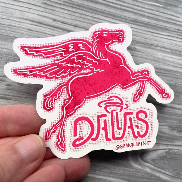 Dallas Pegasus - Sticker Illustration - Waterproof Decals & Flexible Magnets - FREE US SHIPPING