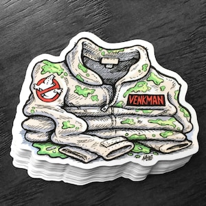 Slimed Venkman Ghostbuster Uniform - Sticker Decal - FREE US SHIPPING