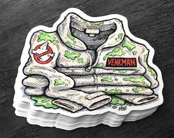 Slimed Venkman Ghostbuster Uniform - Sticker Decal - FREE US SHIPPING