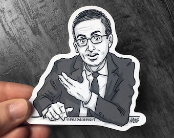 John Oliver Sticker - Hostus Mostus - Portrait Drawing Sticker Decal - FREE US SHIPPING