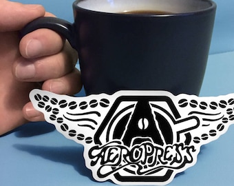 AeroPress Coffee Sticker - Moshpit In A Cup - Water Resistant Decal - FREE US SHIPPING