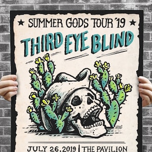 Third Eye Blind Summer Gods Tour 2019 - Live in Irving, TX, July 26 2019 - Limited ‘AP’ Artist Proof Test Print