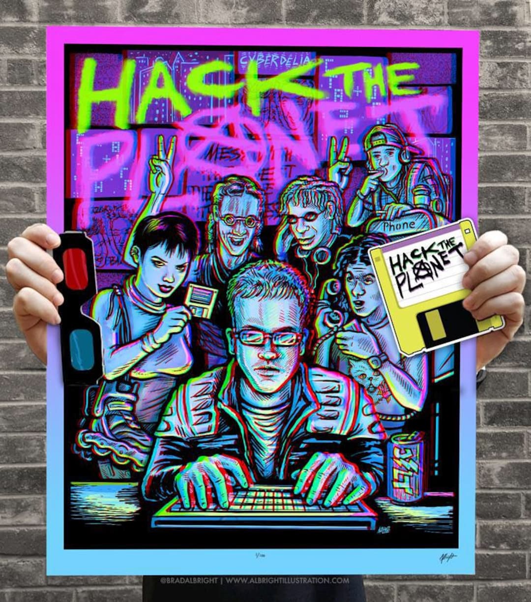 HACK THE PLANET 3D Hackers Movie Poster with Glasses -  Portugal