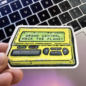 Hack The Planet Stickers & Magnets Grand Central Beeper Grand Central Hackers Livraison gratuite aux États-Unis image 1