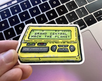 Hack The Planet Pager - Stickers & Magnets - Life Size Hackers Grand Central Beeper - FREE US SHIPPING